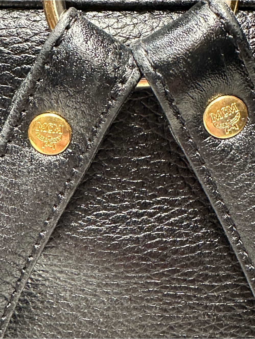 MCM Black Leather Mini Backpack - Gold Hardware - Picture 6 of 16